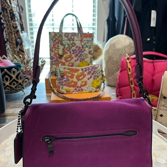Coach Soft Tabby Shoulder, Crossbody Deep Plum So Beautiful! - Picture 2 of 12